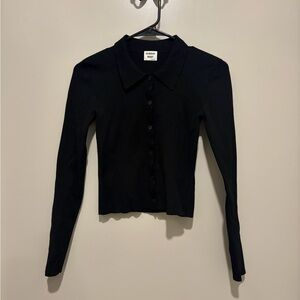 Aritzia Black Long Sleeve Button-Down Shirt
